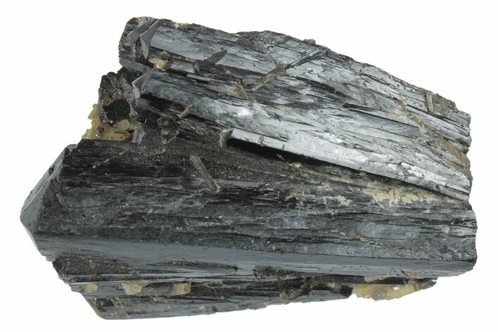 Black Ilvaite Crystals with Quartz - Inner Mongolia #173104